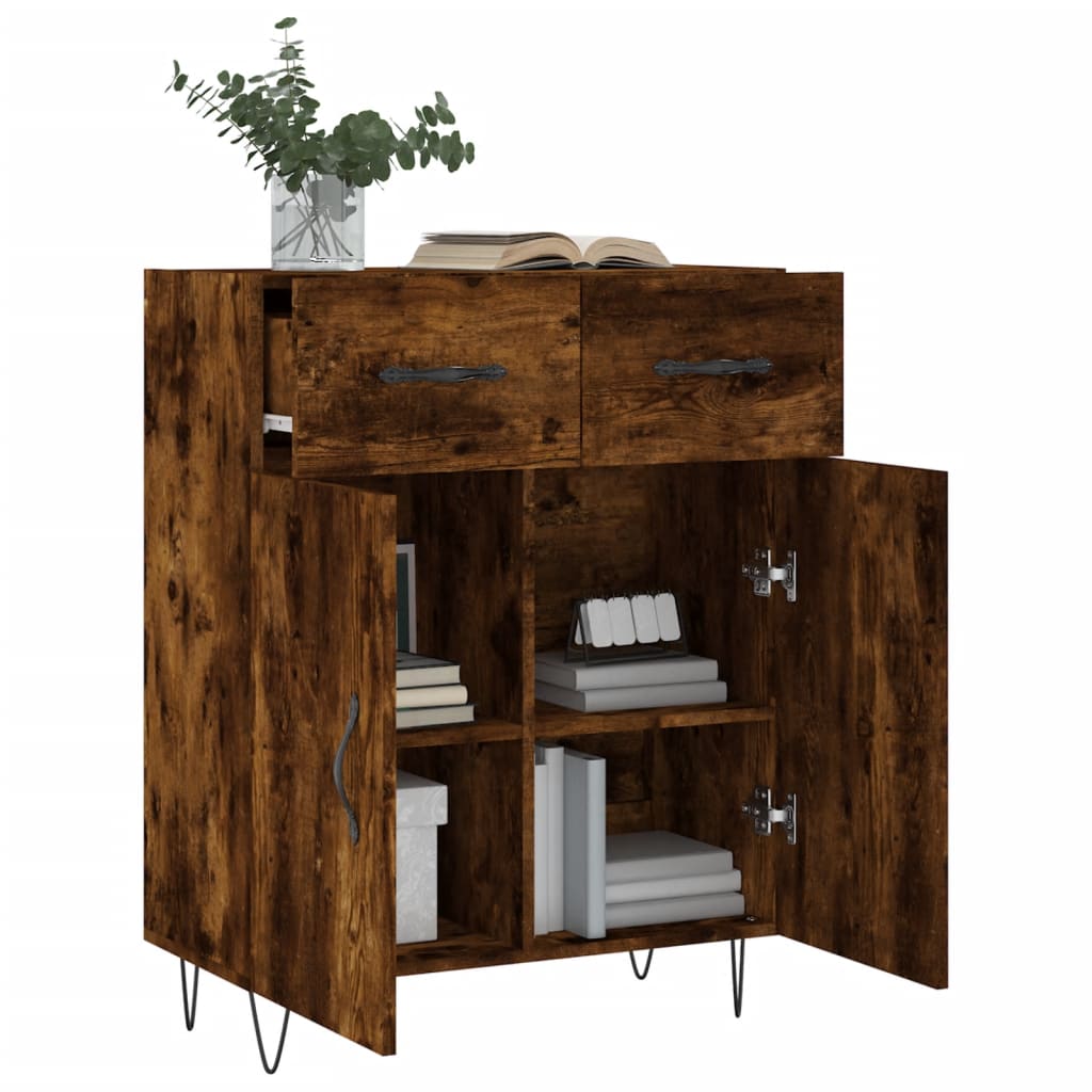 vidaXL Sideboard Smoked Oak 69,5x34x90 cm Engineered Wood