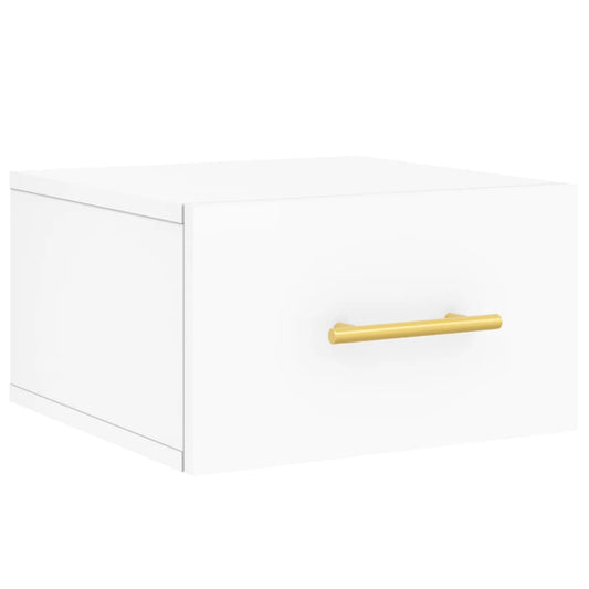 vidaXL Wall-mounted Bedside Cabinet | White | Engineered Wood | 35x35x20 cm