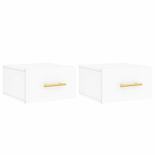 vidaXL Wall-mounted Bedside Cabinets 2 pcs White 35x35x20 cm