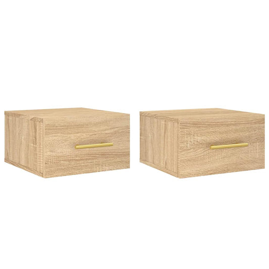 vidaXL Wall-mounted Bedside Cabinets 2 pcs Sonoma Oak 35x35x20 cm