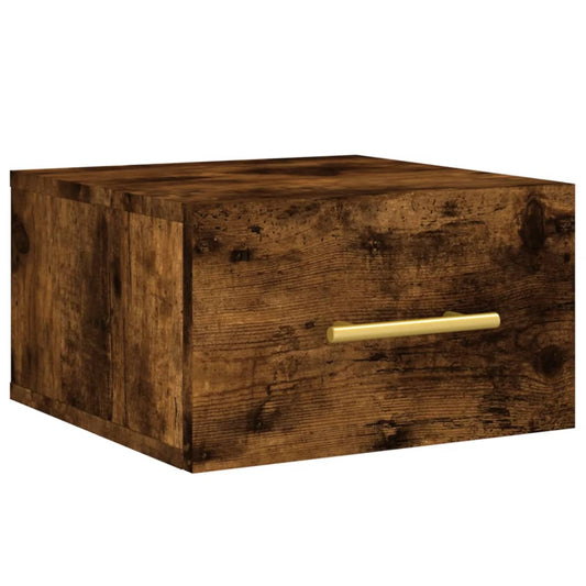 vidaXL Wall-mounted Bedside Cabinet | Smoked Oak | Engineered Wood
