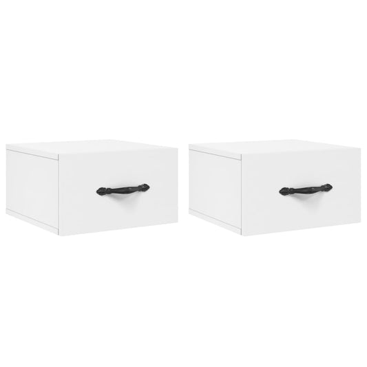 vidaXL Wall-mounted Bedside Cabinets 2 pcs White 35x35x20 cm