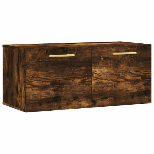 vidaXL Wall Cabinet Smoked Oak 80x36,5x35 cm Engineered Wood