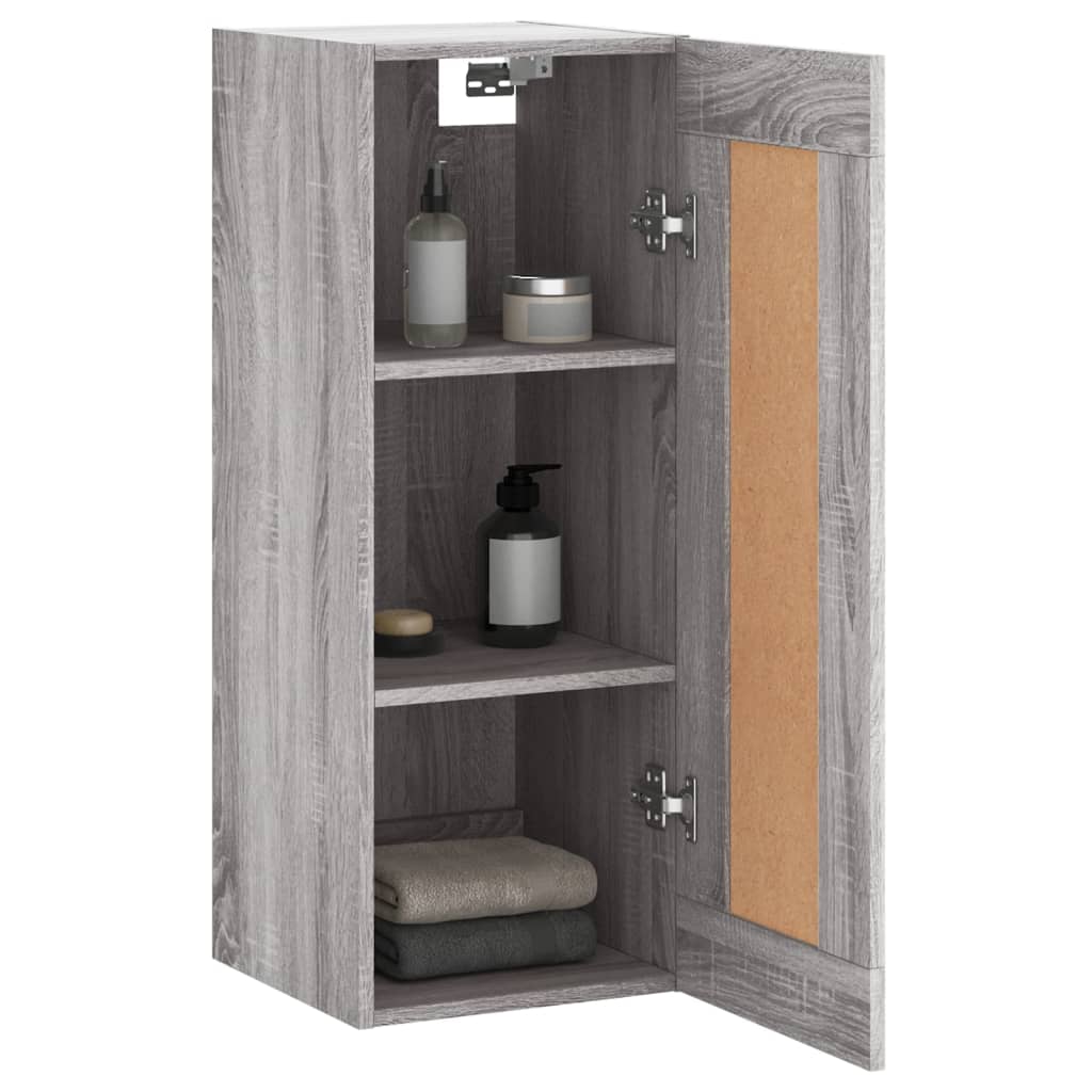 vidaXL Wall Mounted Cabinet Grey Sonoma 34,5x34x90 cm Engineered Wood