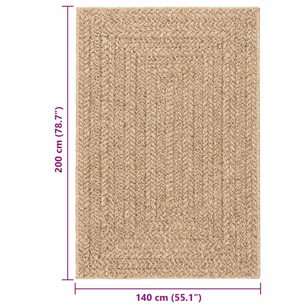 vidaXL Rug ZIZUR 140x200 cm Jute Look Indoor and Outdoor