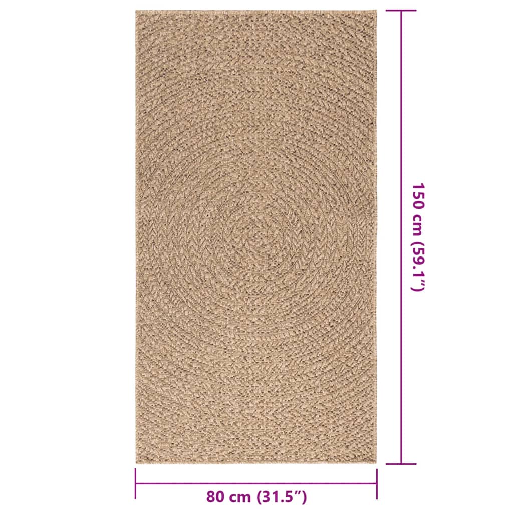 vidaXL Rug ZIZUR 80x150 cm Jute Look Indoor and Outdoor