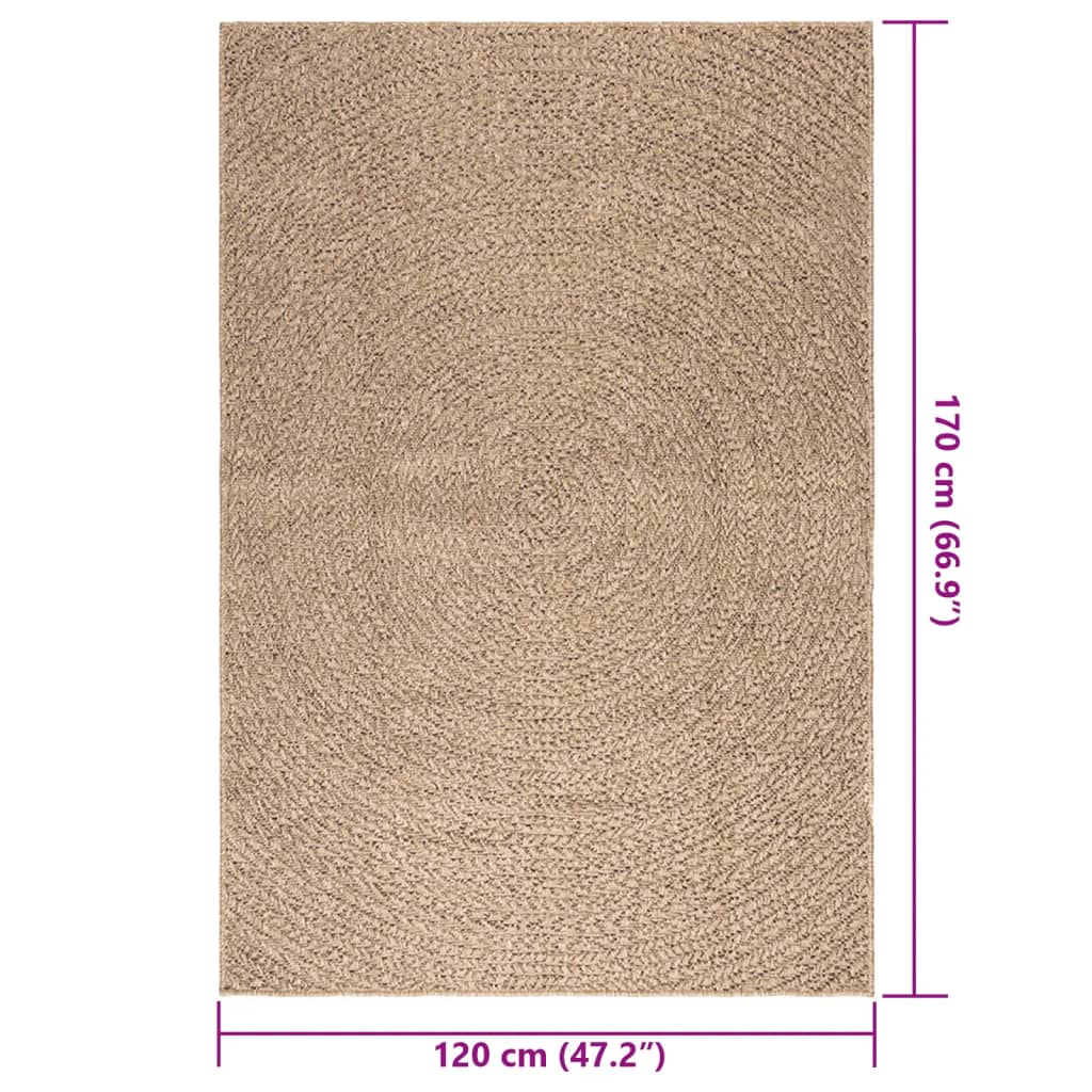 vidaXL Rug ZIZUR 120x170 cm Jute Look Indoor and Outdoor