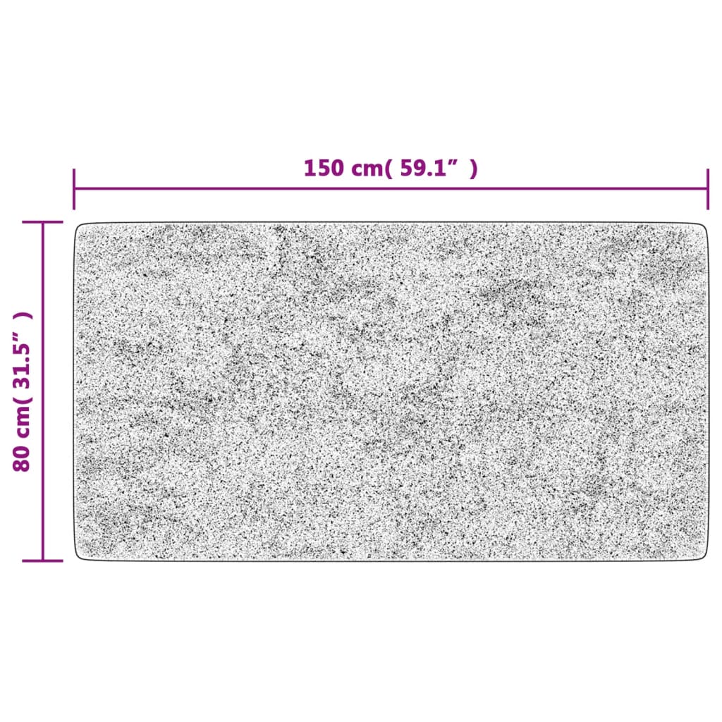 vidaXL Rug Washable Black and White 80x150 cm