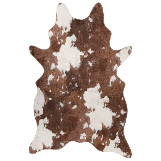 vidaXL Rug Brown and White 120x170 cm Cow Pattern Washable