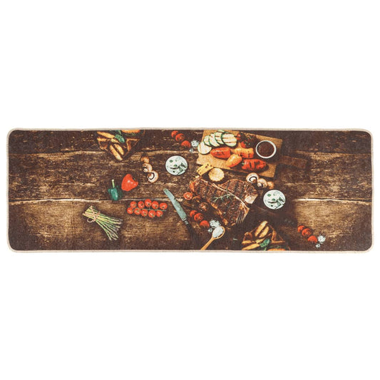 vidaXL Kitchen Rug Multicolour 60x180 cm Washable Anti Slip