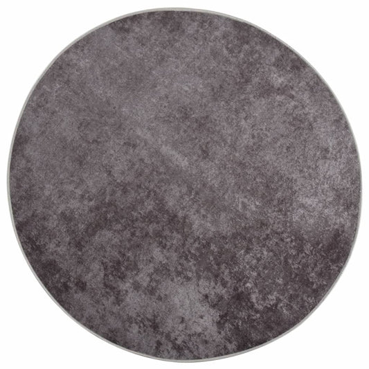 vidaXL Rug Washable Grey Ø 200 cm