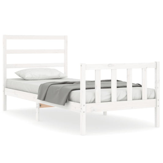 vidaXL Bed Frame without Mattress White 90x190 cm Single Solid Wood Pine