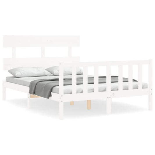 vidaXL Bed Frame without Mattress White 120x200 cm Solid Wood Pine