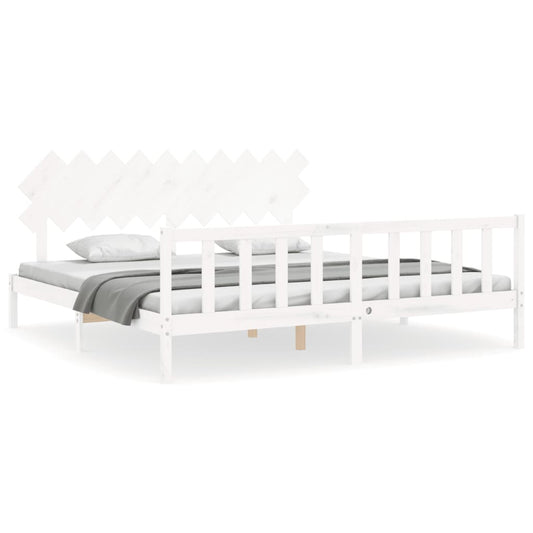 vidaXL Bed Frame without Mattress White 200x200 cm Solid Wood Pine