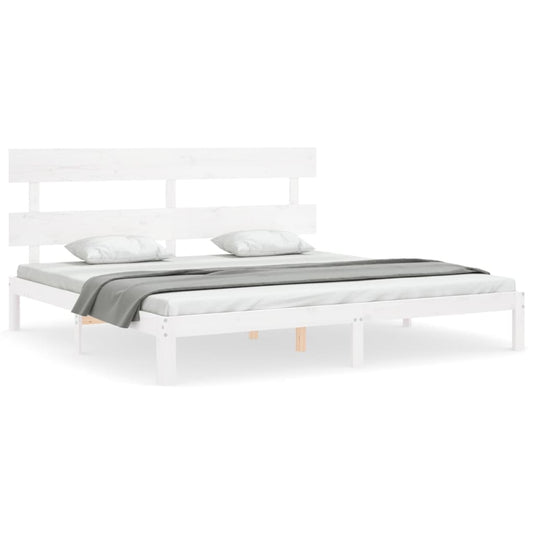 vidaXL Bed Frame without Mattress White 200x200 cm Solid Wood Pine