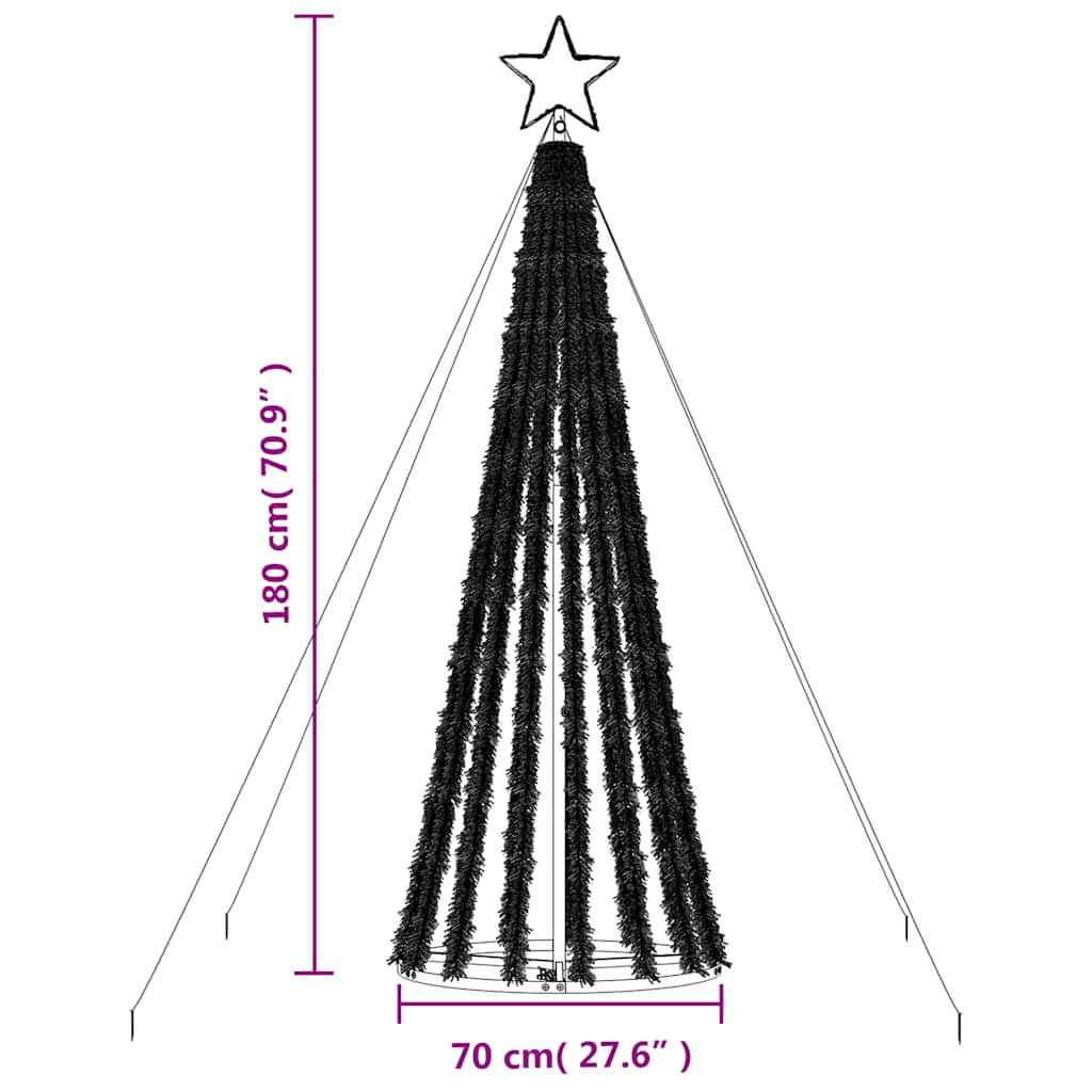 vidaXL LED Christmas Tree 275 LEDs Warm White 180 cm