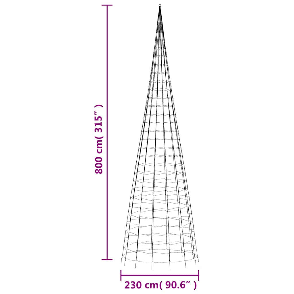 vidaXL LED Christmas Tree 3000 LEDs Warm White 800 cm