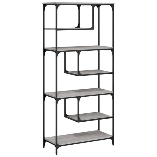 vidaXL Bookcase Grey Sonoma 81x36x176 cm Engineered Wood