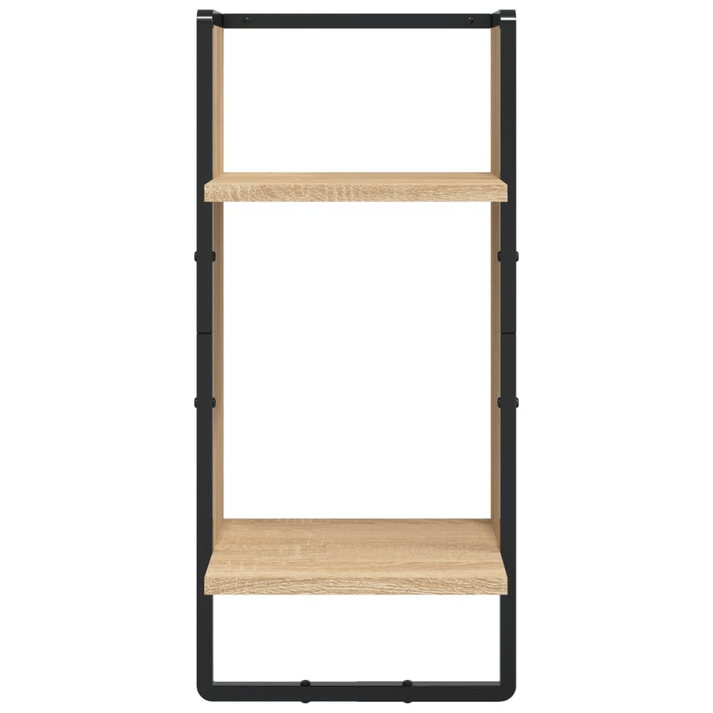 vidaXL 6 Piece Wall Shelf Set with Bars Sonoma Oak Engineered Wood