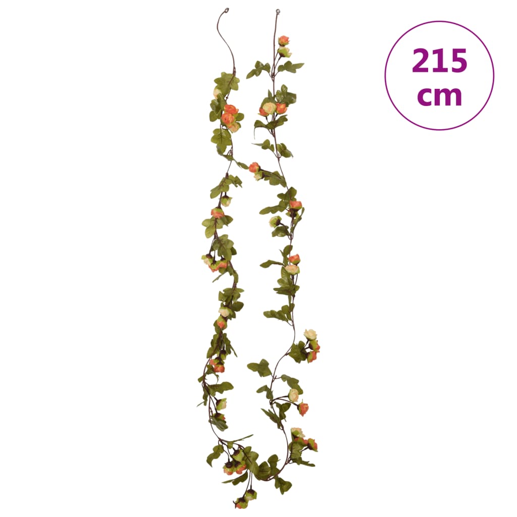 vidaXL Flower Garlands 6 pcs Sunset Red 215 cm