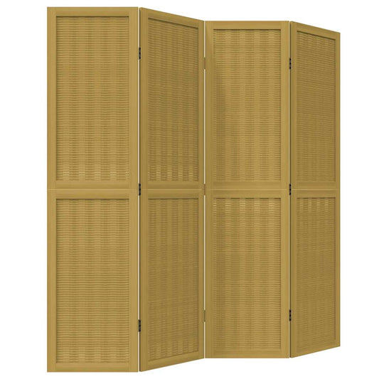 vidaXL Room Divider 4 Panels Brown Solid Wood Paulownia