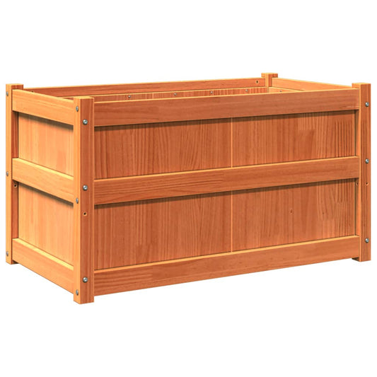 vidaXL Garden Planter Wax Brown 90x50x50 cm Solid Wood Pine