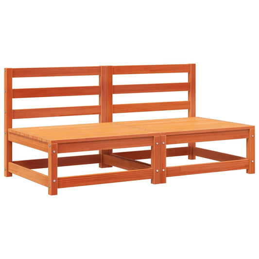 vidaXL Garden Sofas Armless 2 pcs Wax Brown 70x70x67cm Solid Wood Pine