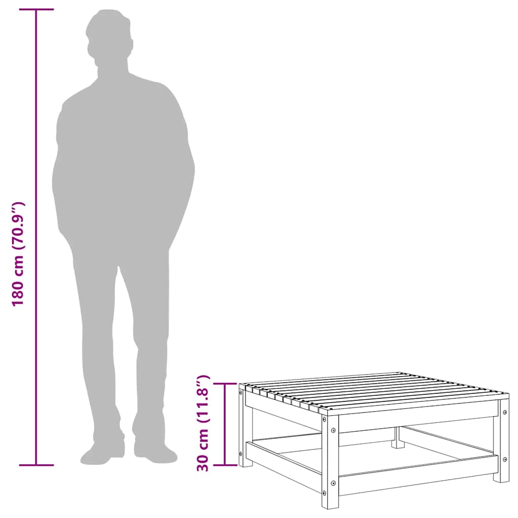 vidaXL Garden Footstool Wax Brown 70x70x30 cm Solid Wood Pine