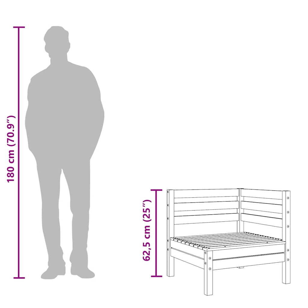vidaXL Garden Sofa Corner Impregnated Wood Pine