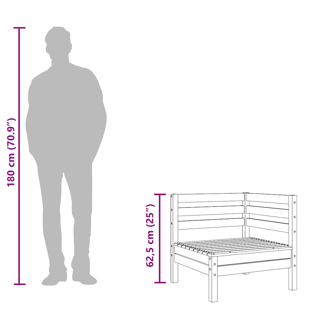 vidaXL Garden Sofa 2-Seater with Footstool Solid Wood Douglas