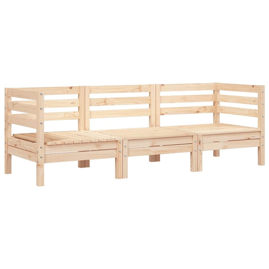 vidaXL Garden Sofa | Natural Wood | Solid Pine Wood | 3-seater | Modular
