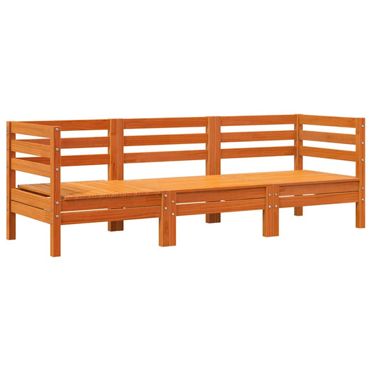 vidaXL Garden Sofa 3-Seater Wax Brown Solid Wood Pine
