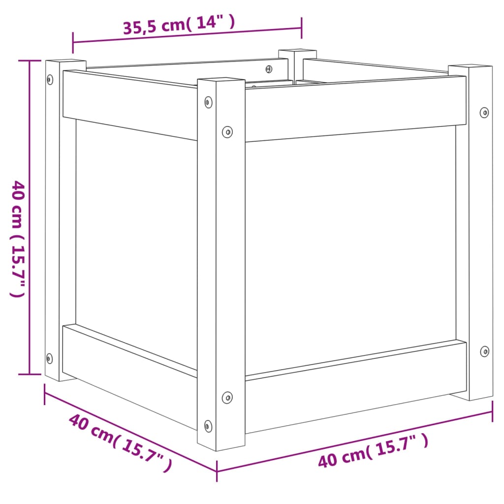 vidaXL Garden Planter 40x40x40 cm Solid Wood Douglas