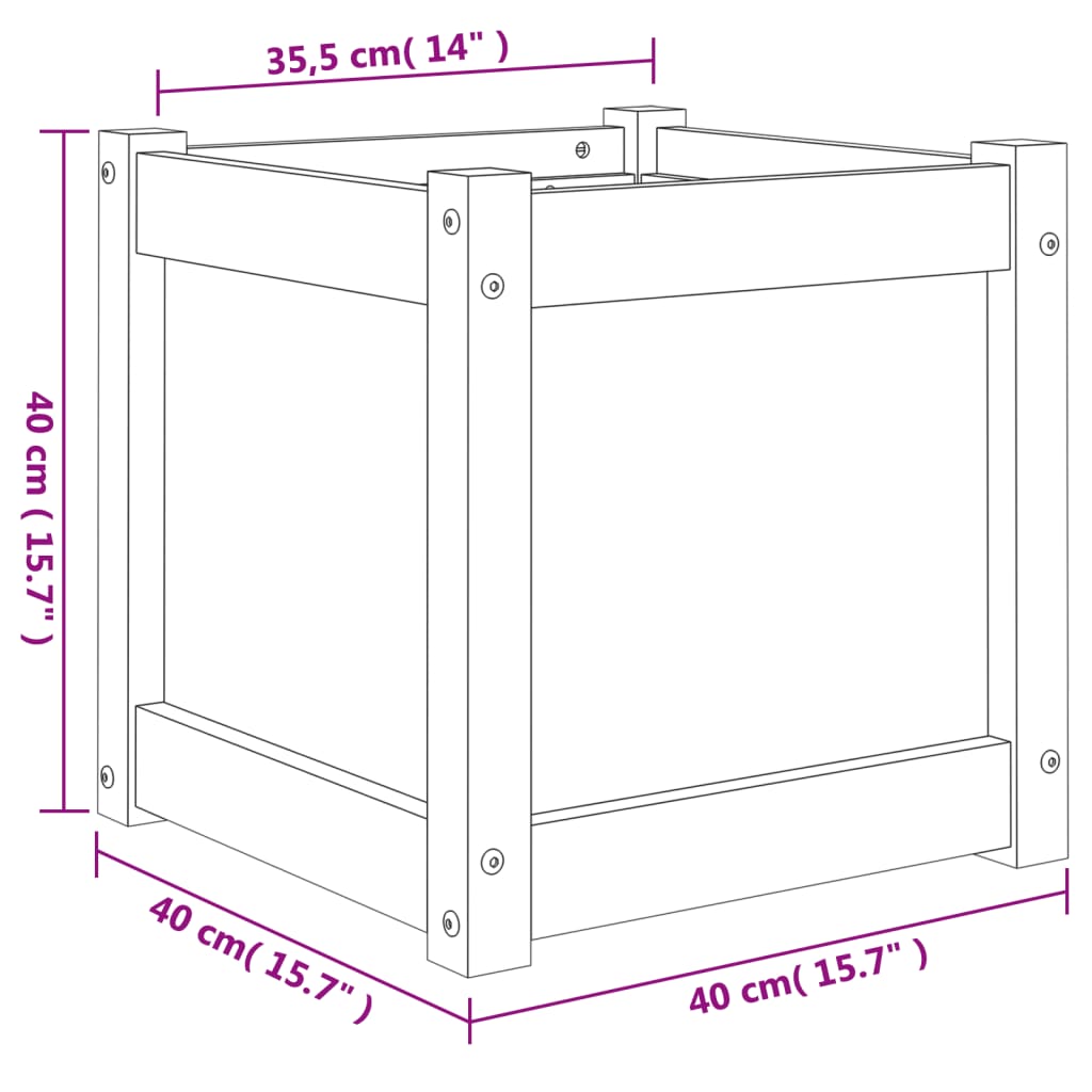 vidaXL Garden Planter 40x40x40 cm Impregnated Wood Pine