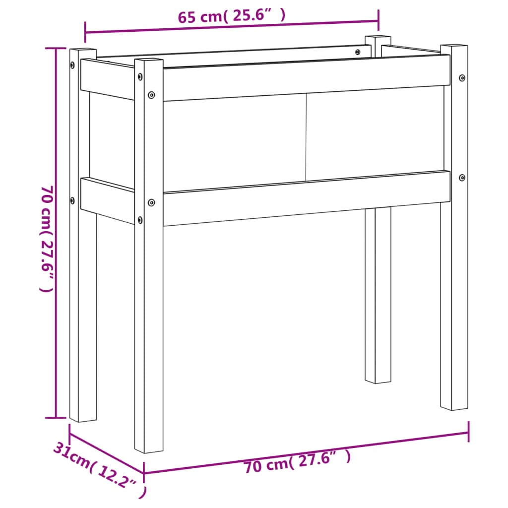 vidaXL Garden Planters 2 pcs with Legs Solid Wood Douglas
