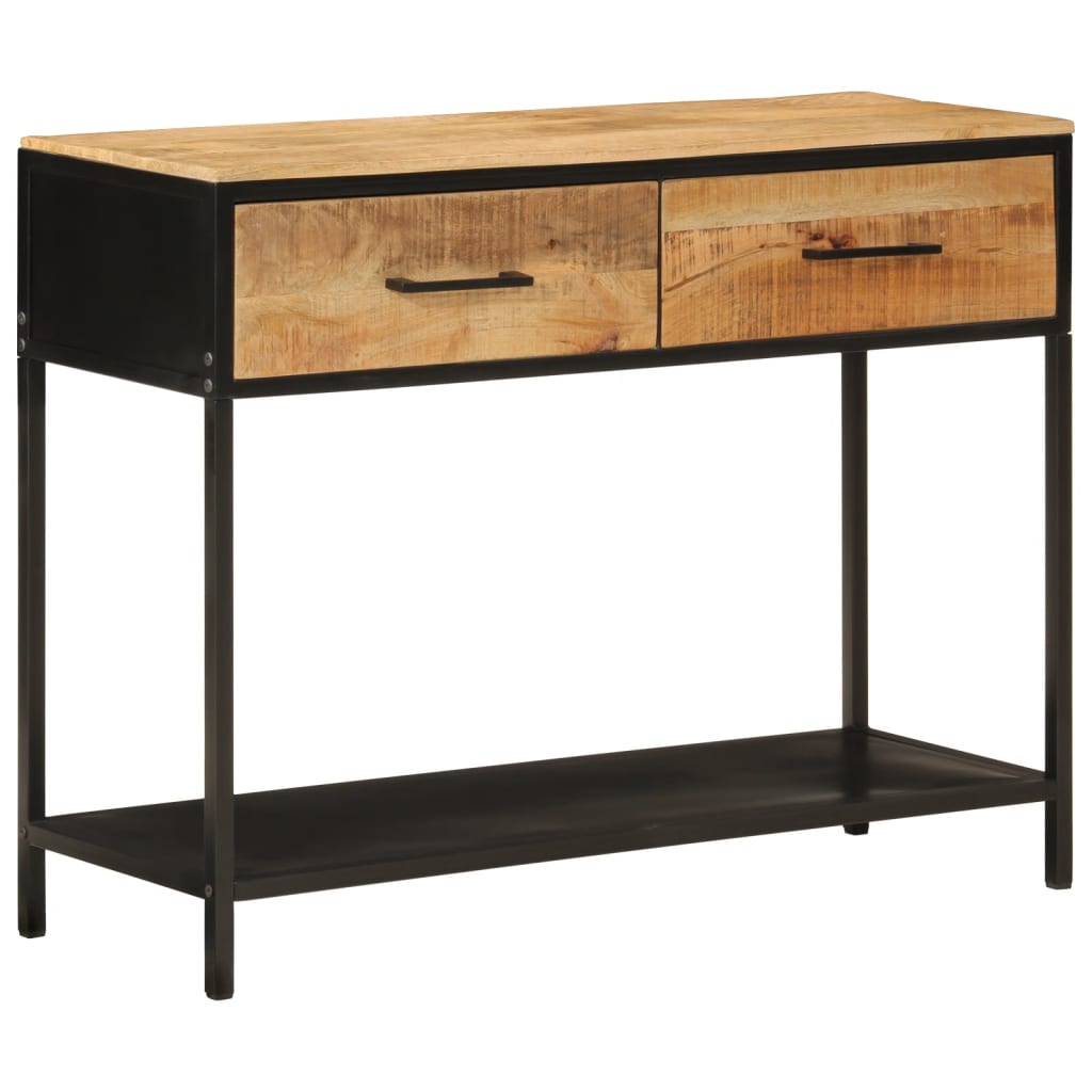 vidaXL Console Table 100x35x76 cm Solid Wood Mango and Iron