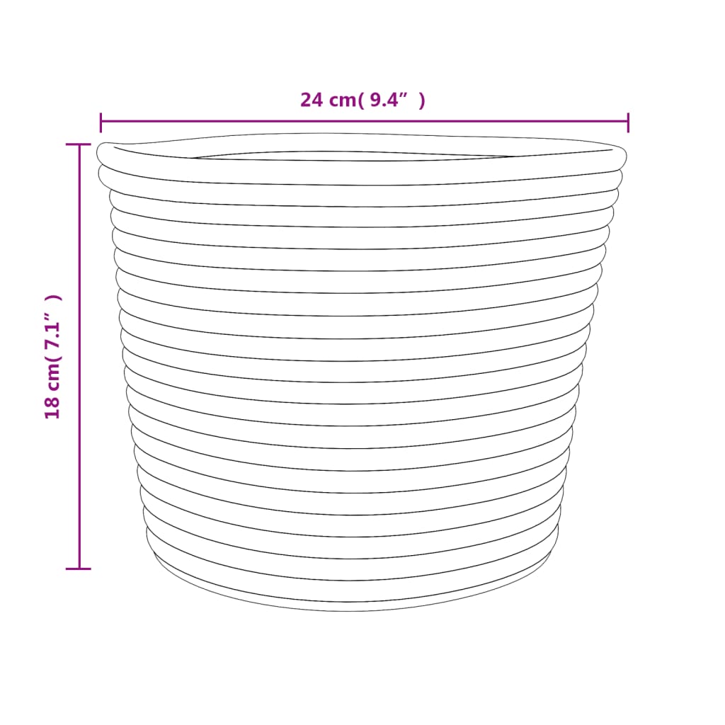 vidaXL Storage Baskets 2 pcs Beige and White Ø24x18 cm Cotton