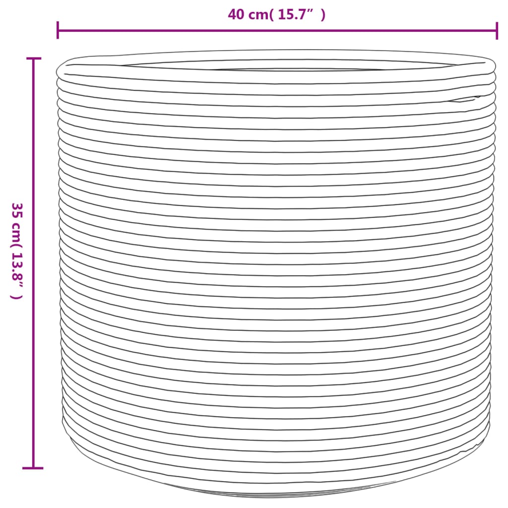 vidaXL Storage Basket Grey and White Ø40x35 cm Cotton