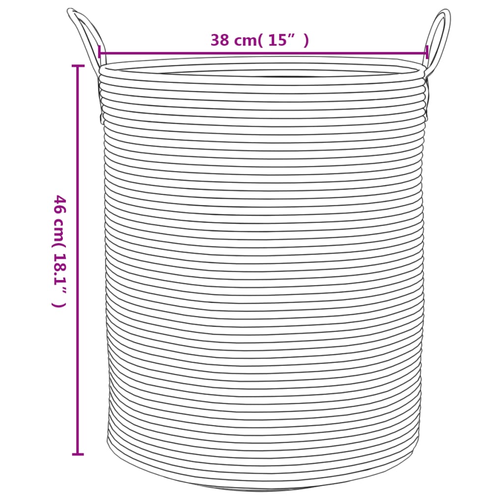 vidaXL Storage Basket Beige and White Ø38x46 cm Cotton
