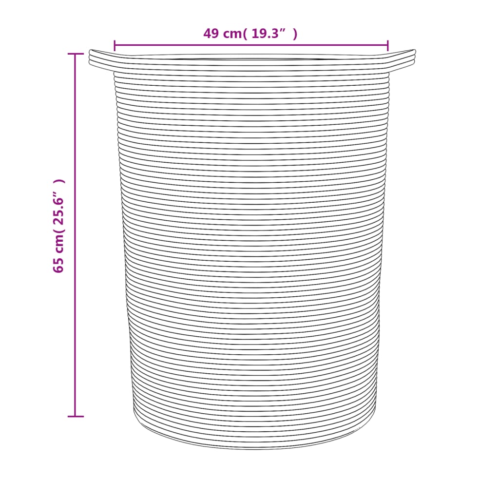 vidaXL Storage Basket Grey and White Ø49x65 cm Cotton