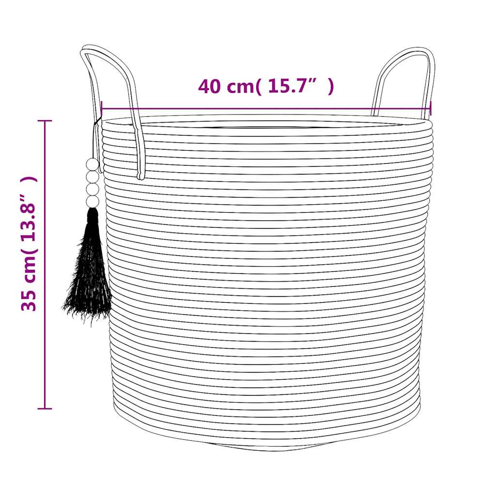 vidaXL Storage Basket Brown Ø40x35 cm Cotton