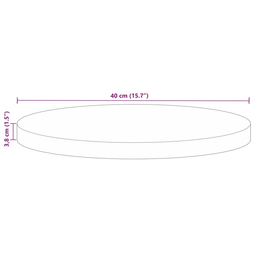 vidaXL Table Top Ø 40x3,8 cm Round Solid Wood Reclaimed