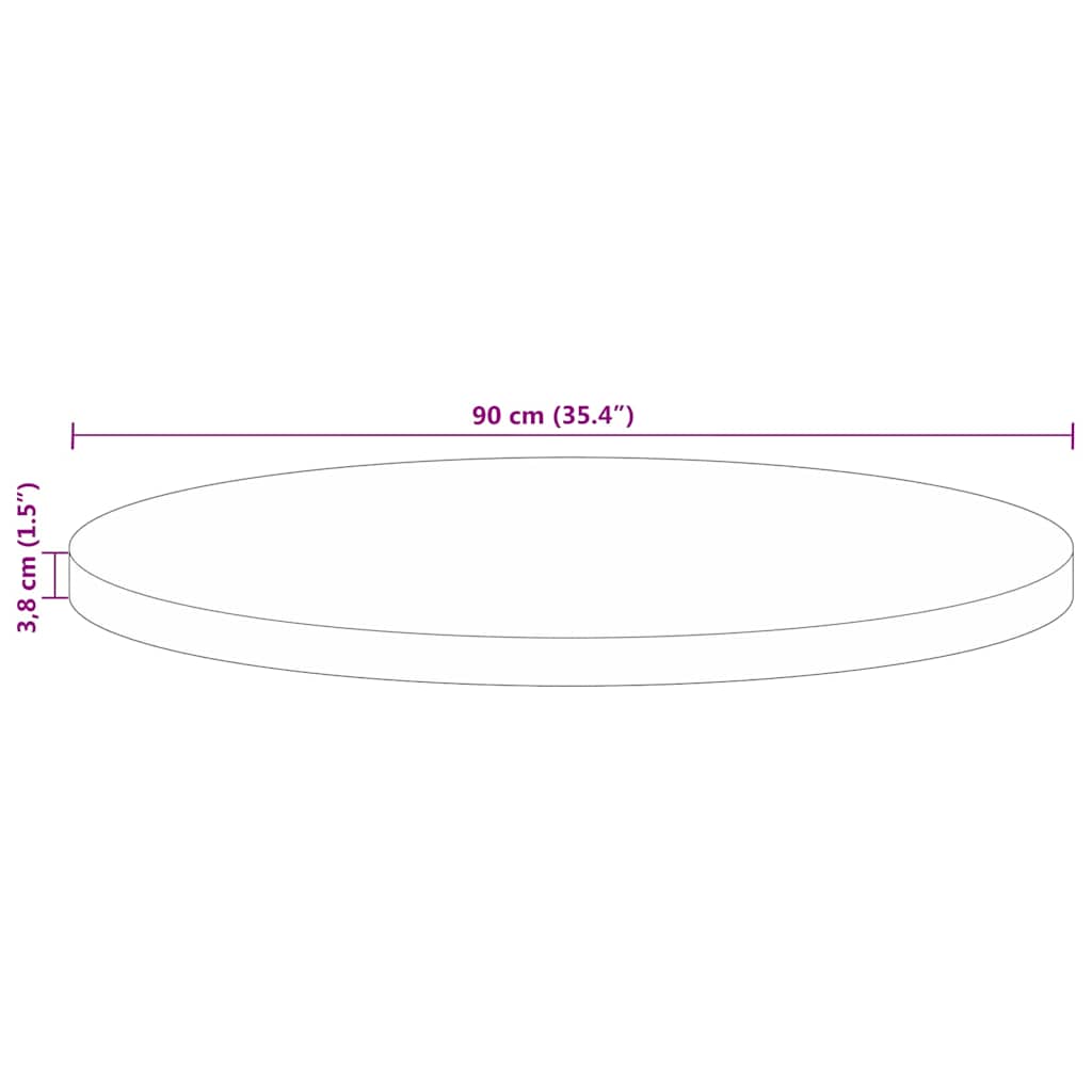 vidaXL Table Top Ø 90x3,8 cm Round Solid Wood Reclaimed