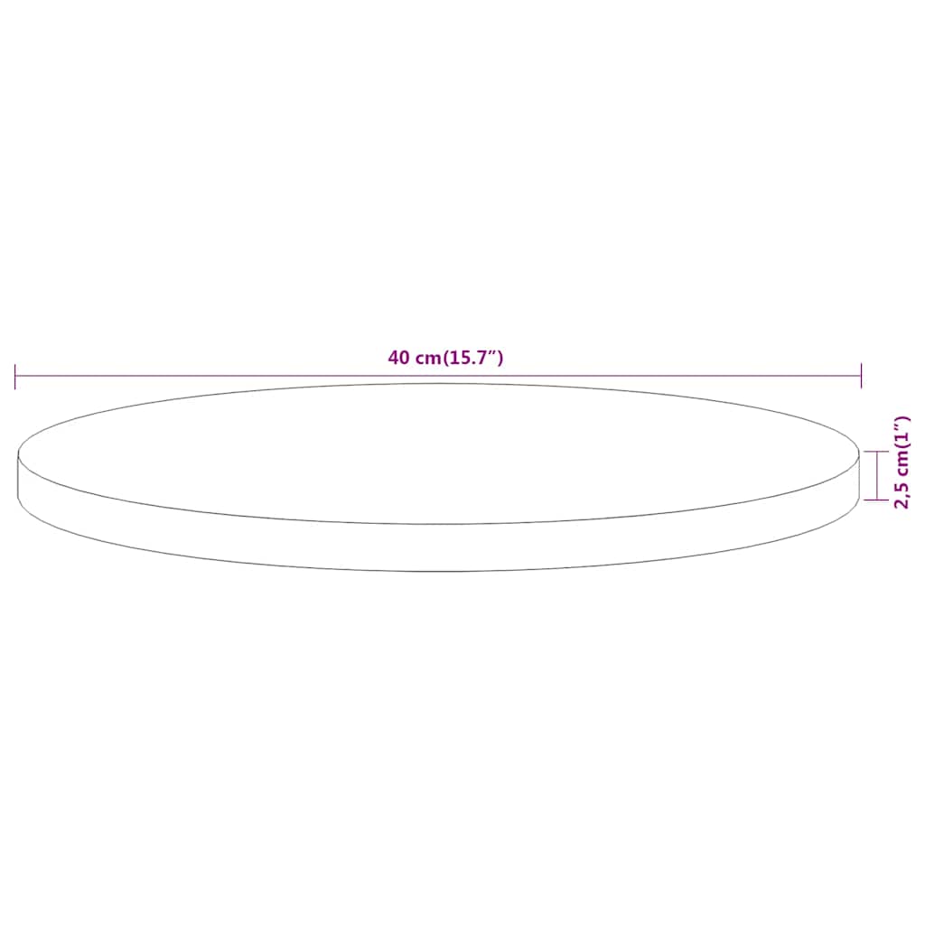 vidaXL Table Top Ø40x2.5 cm Round Solid Wood Acacia