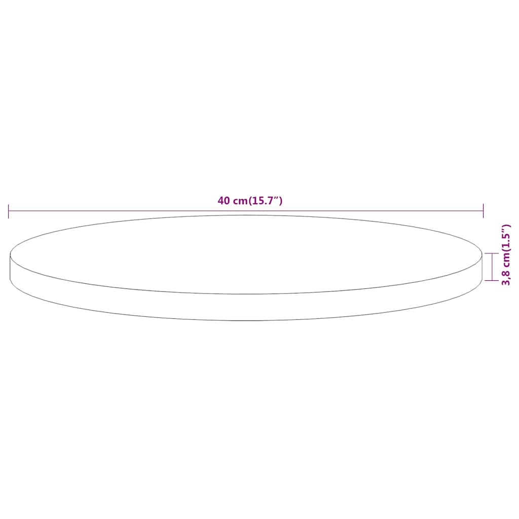 vidaXL Table Top Ø40x3.8 cm Round Solid Wood Acacia