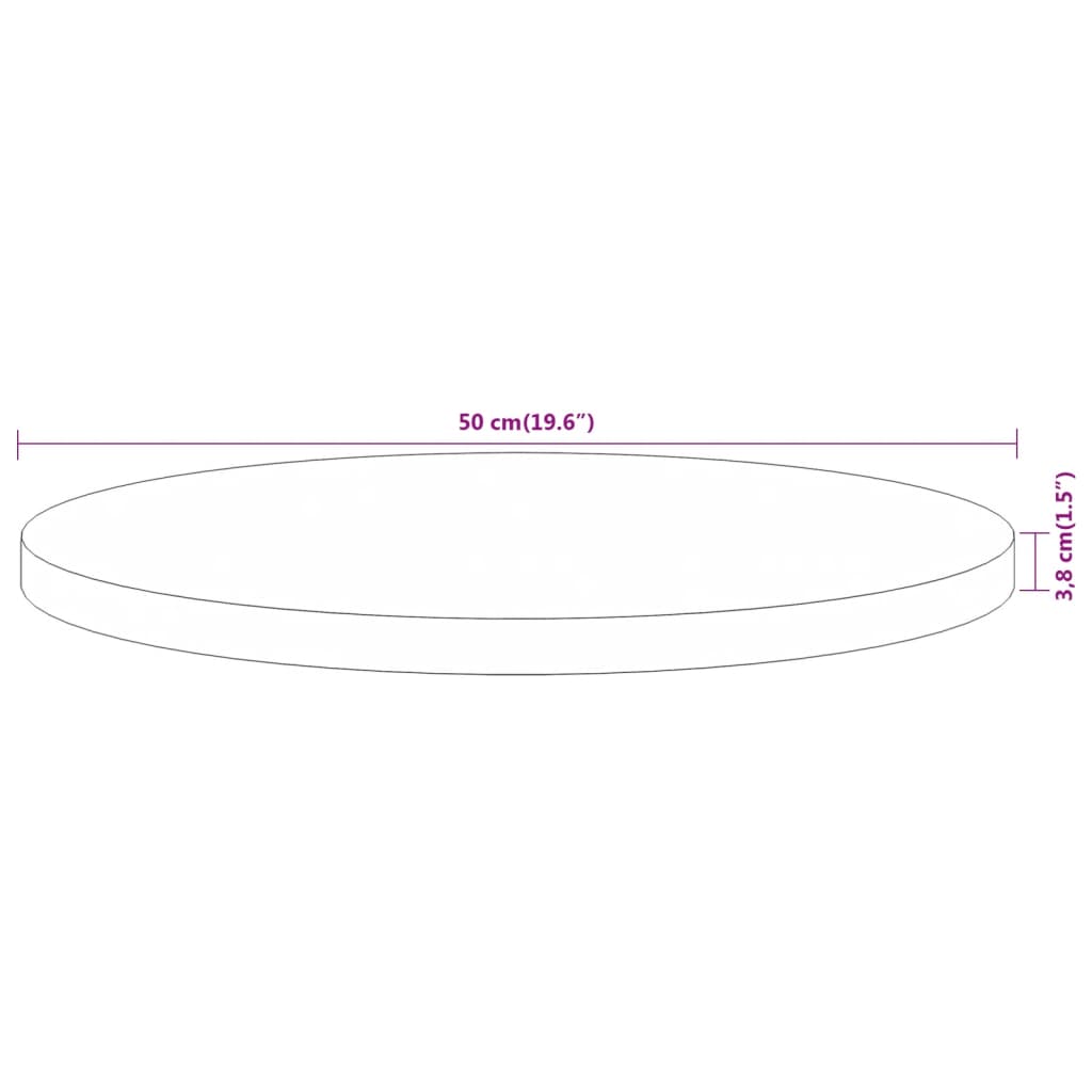 vidaXL Table Top Ø50x3.8 cm Round Solid Wood Acacia