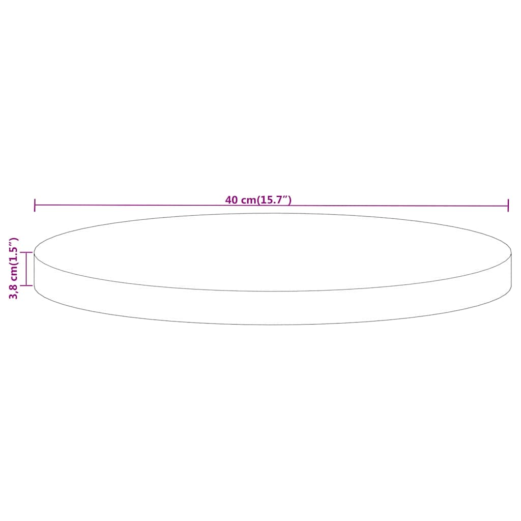 vidaXL Table Top Ø 40x3,8 cm Round Solid Wood Mango