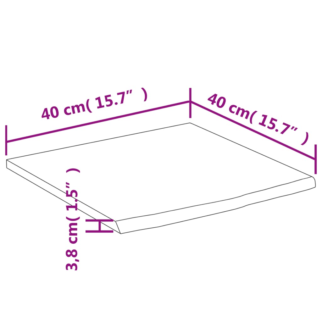 vidaXL Wall Shelf 40x40x3,8 cm Square Solid Wood Acacia Live Edge
