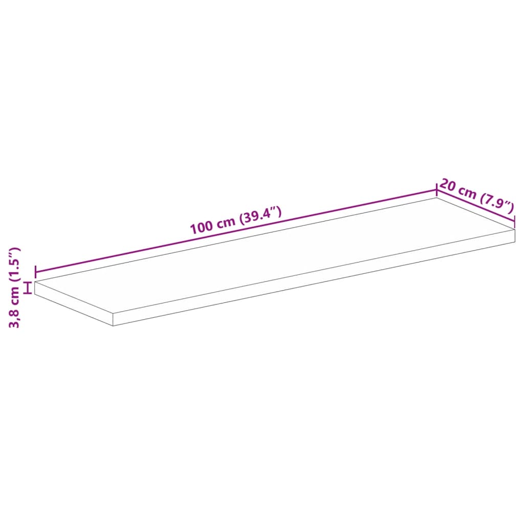 vidaXL Table Top 100x20x3,8 cm Rectangular Solid Wood Mango