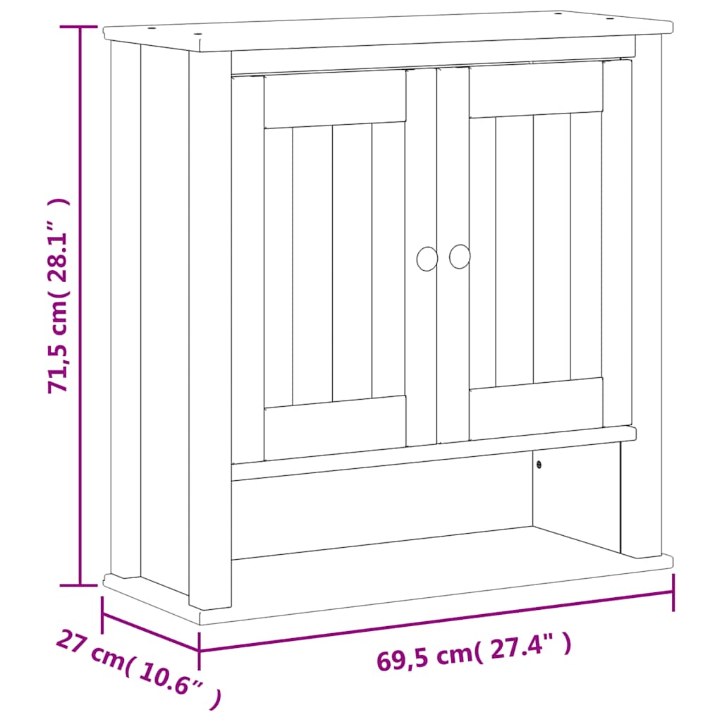 vidaXL Bathroom Wall Cabinet | Black | Solid pine wood, engineered wood, metal